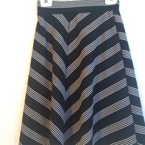 Black and White Striped Skirt